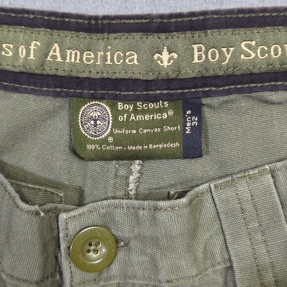 Boy Scouts Shorts Men's 32 Green Cotton Cargo Uniform Canvas Short BSA - Picture 7 of 8